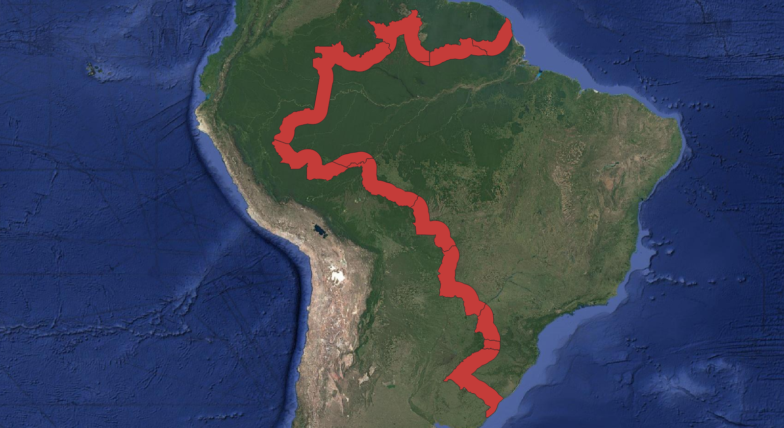 Mapa da faixa de fronteira brasileira
