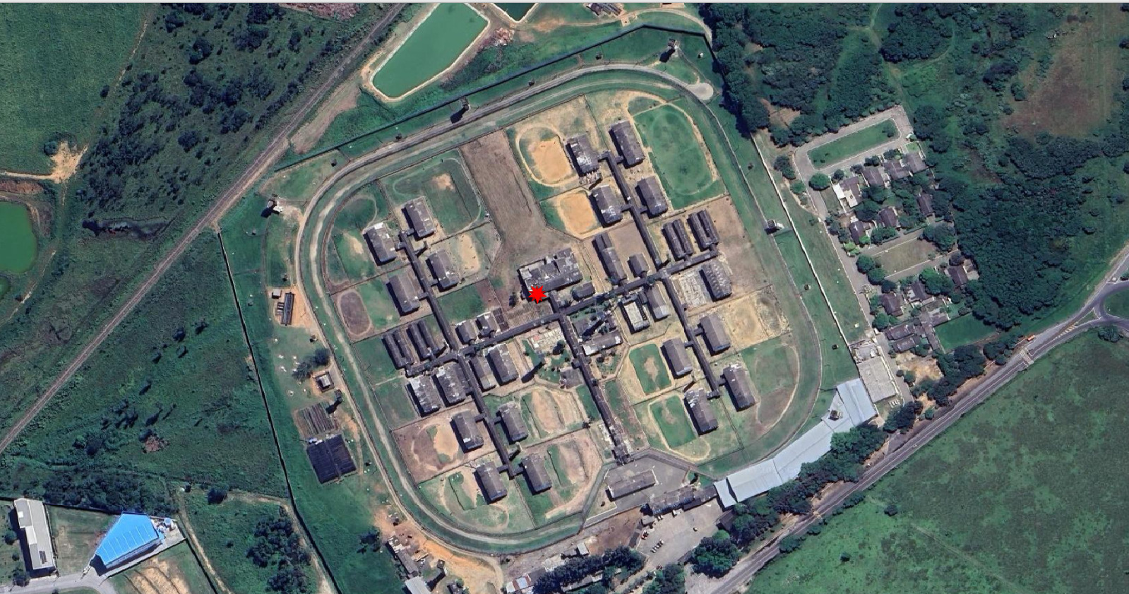Mapa: ponto dentro do presídio de Tremembé