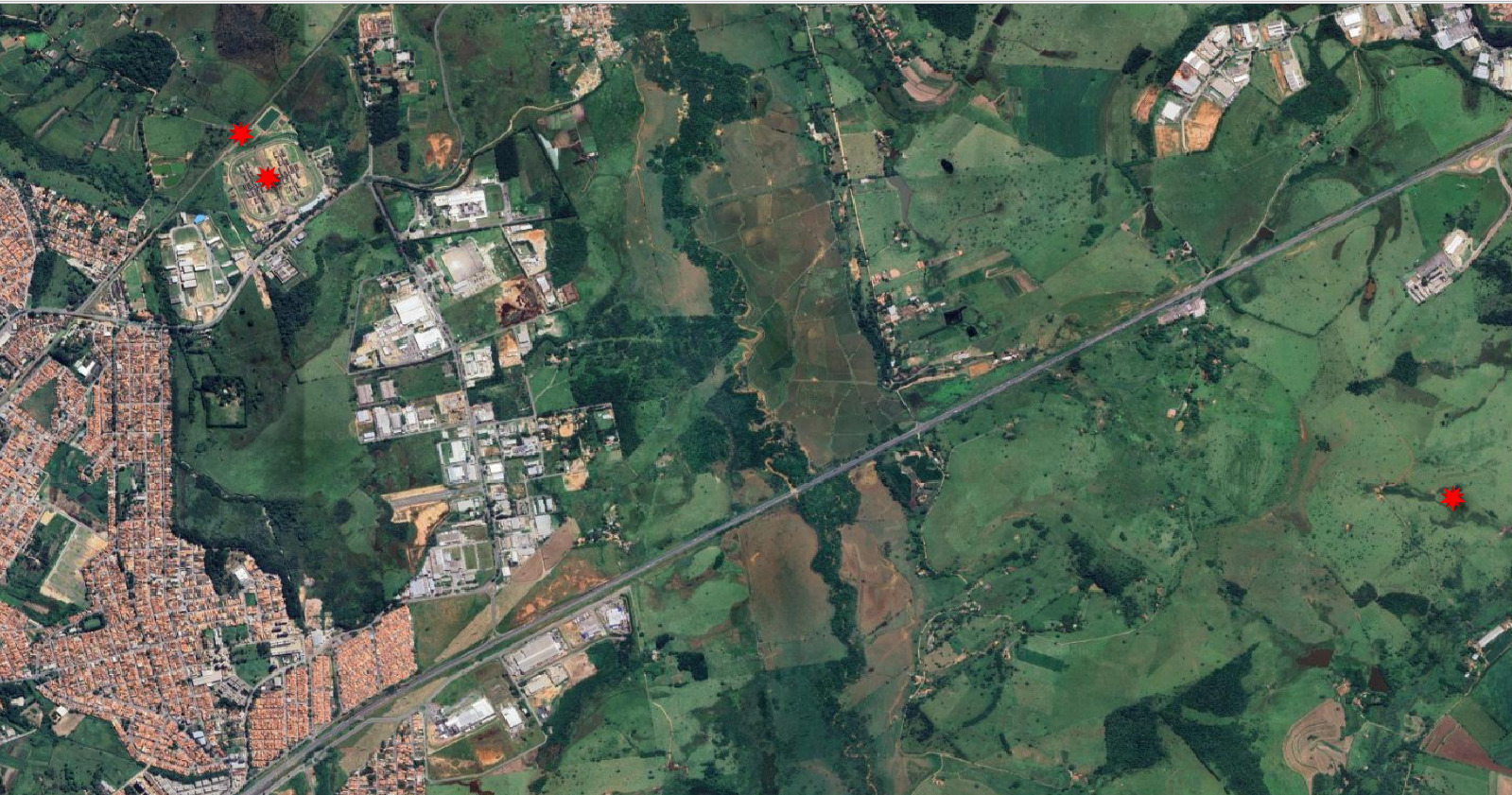 Mapa: ponto distante em área rural de Tremembé